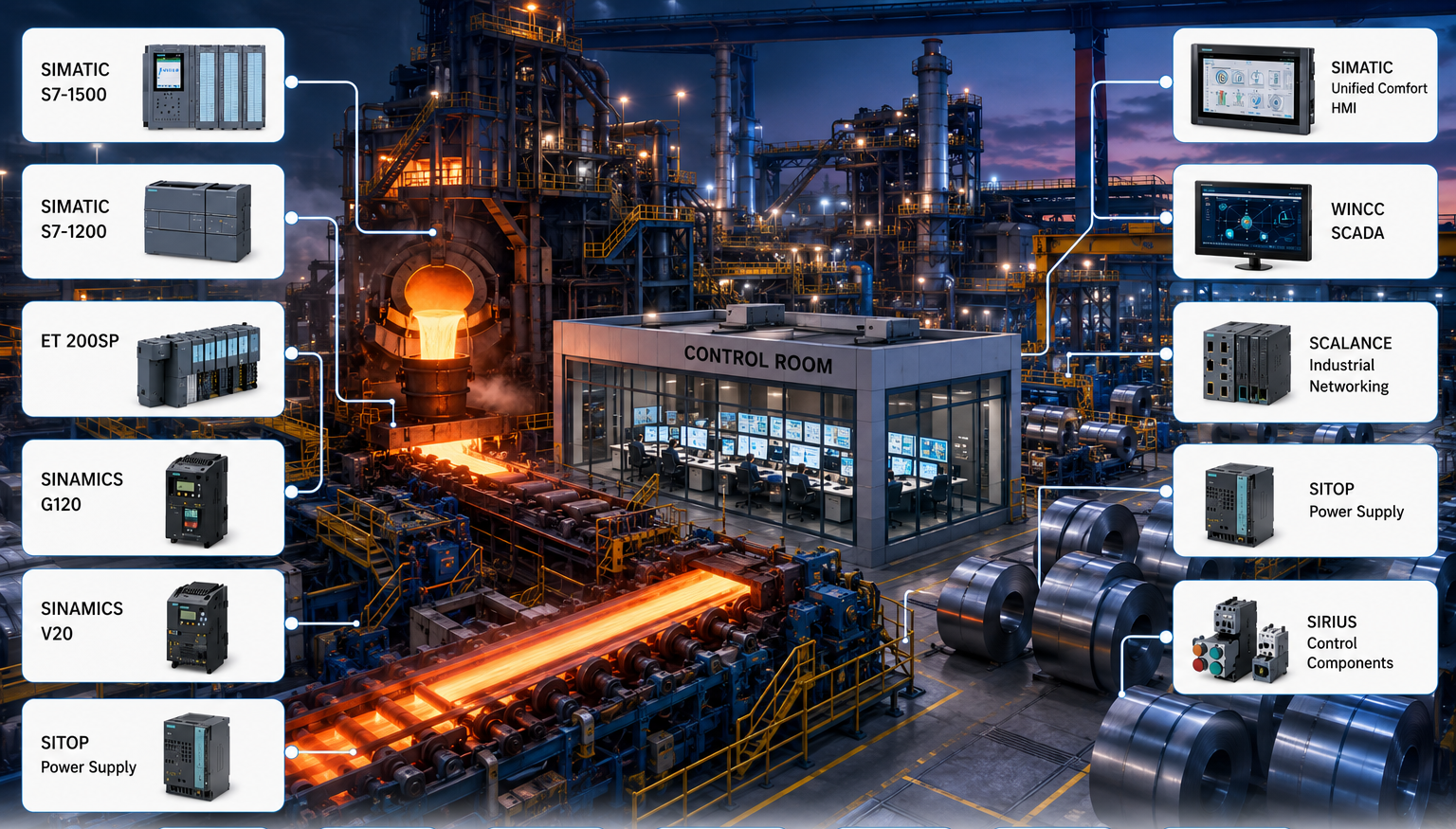 Steel Industry automation products PLC VFD HMI